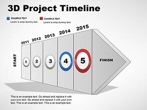 3D Project Timeline PowerPoint Charts Template for Presentations