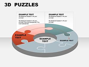 3D Puzzles PowerPoint charts