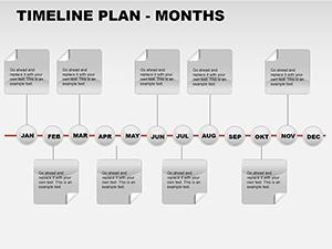 Free TimeLine Plan Months PowerPoint Charts