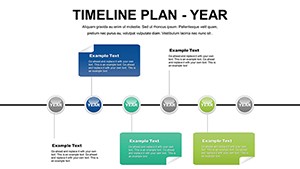 TimeLine Plan Year Free PowerPoint Charts - Download PPTX