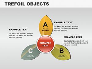 Trefoil Objects PowerPoint Charts