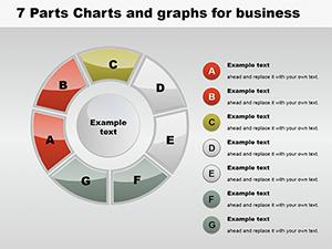 7 Parts Pie Graphs for Business PowerPoint Charts
