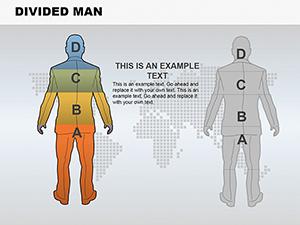 Divided Man PowerPoint Charts Template Presentation