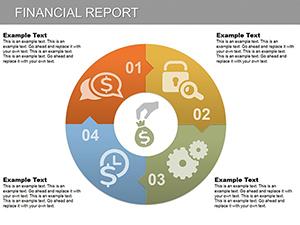 Pie Financial Report PowerPoint charts