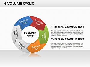 6 Stage Volume Cyclic PowerPoint Charts