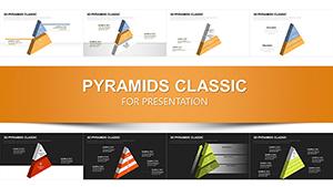 3D Pyramids charts for PowerPoint presentation