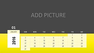 Dark Calendar PowerPoint charts
