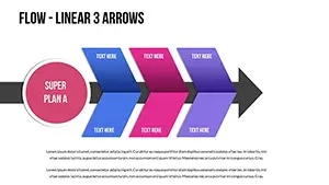 Flow Linear Arrows PowerPoint Charts Template - Download Now