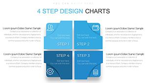 4 Steps Square PowerPoint charts