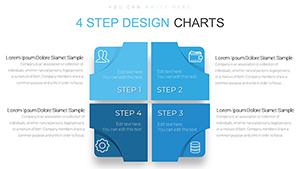 4 Steps Square PowerPoint Charts Template - Presentation