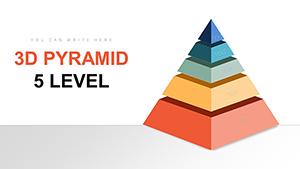 3D Pyramid 5 Level PowerPoint Charts Template: Download PPTX