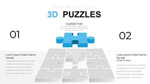 3D puzzles Charts in PowerPoint presentation