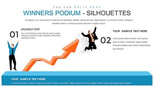 Winners Podium Silhouettes PowerPoint Charts for Presentation