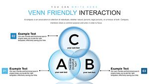 Venn Friendly Interaction PowerPoint charts