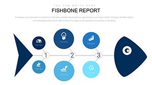 Fishbone PowerPoint charts template for Presentation