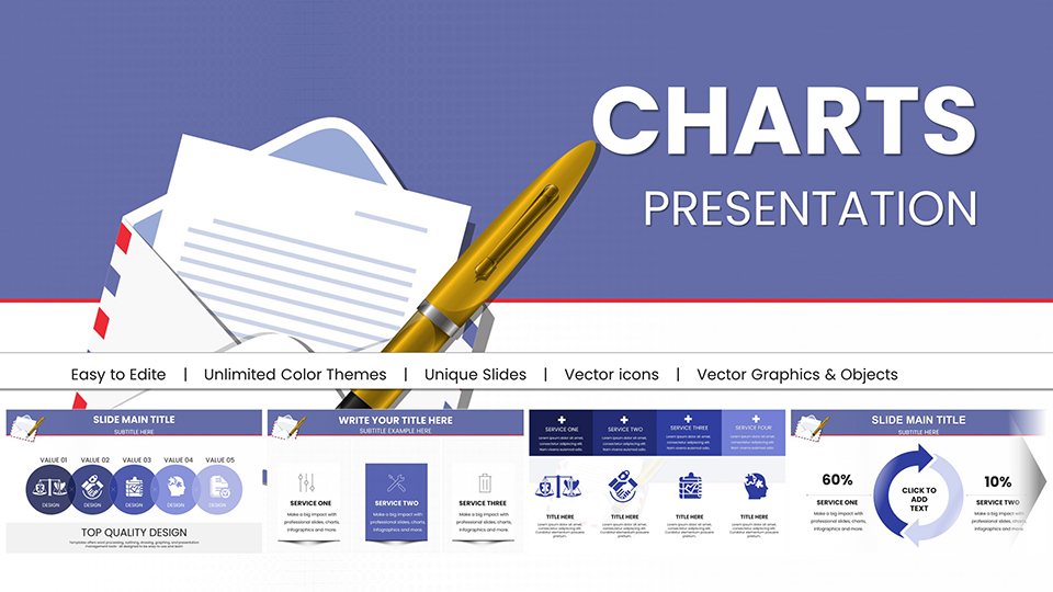 Business Correspondence PowerPoint Charts, PPTX Presentation