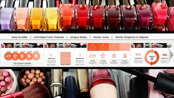 Nail Polishes and Cosmetics PowerPoint Charts | Download Template
