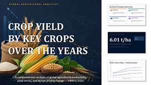 Crop Yield by Key Crops Over the Years PowerPoint Template and Charts