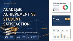 Academic Achievement VS Student Satisfaction PowerPoint Template and Charts