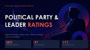 Political Party and Leader Ratings PowerPoint Template with Editable Charts