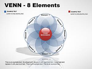 Venn - 8 Elements PowerPoint diagram