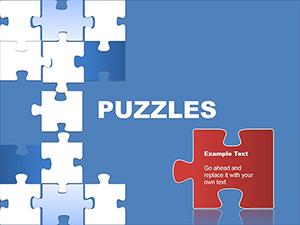 Blue Puzzles PowerPoint Diagrams