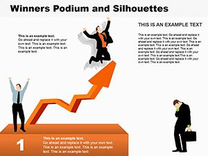 Winners Podium - Silhouettes PowerPoint diagrams