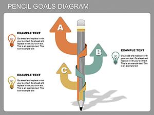 Pencil Goals PowerPoint diagram