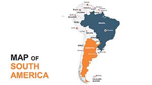 South America Editable PowerPoint Maps Template for Presentation