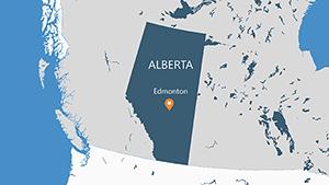 PowerPoint map of Alberta - Templates Presentation