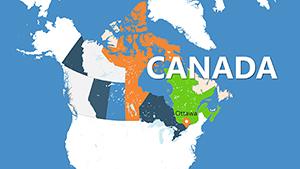 Canada Political PowerPoint Maps - Editable PPT Template