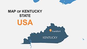 USA: Kentucky map with Counties for PowerPoint presentation