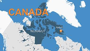 Canada map: PowerPoint map of Nunavut presentation