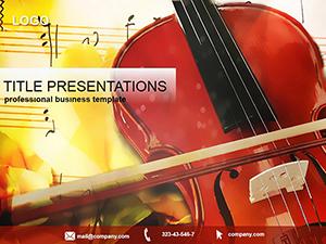Violin for the study of music PowerPoint templates