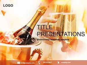 Champagne PowerPoint Template for Celebrate Presentation