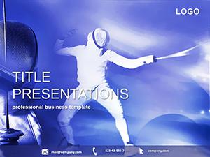 Fencing club PowerPoint template