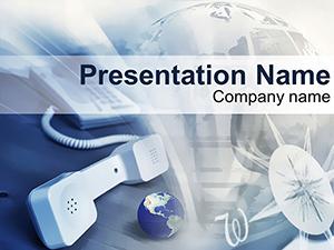 Telephone Communications World PowerPoint template