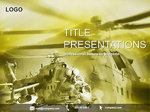 Military helicopter on a mission PowerPoint templates
