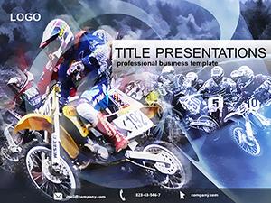 Sports competitions on motorcycles PowerPoint Template