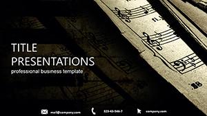 Free Music Notes and Records PowerPoint Template for Presentations