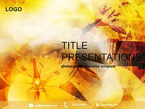 Compass Yellow Background PowerPoint Template
