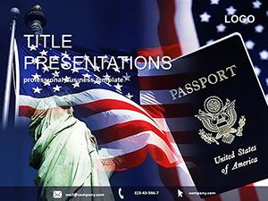 USA passport PowerPoint Template