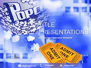 Movie, Tickets, Popcorn PowerPoint Template - Design Presentation