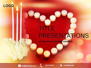 Heart of candles PowerPoint Template