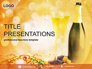 Glass of champagne PowerPoint Template