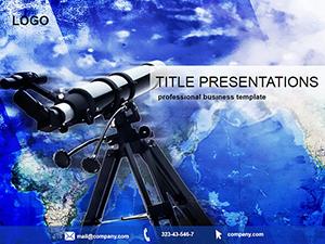 Astronomical telescope and the world PowerPoint Template