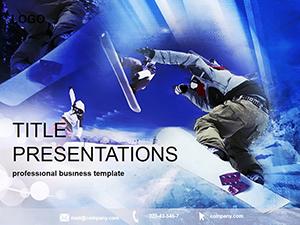 Snowboarders on the slopes PowerPoint Template