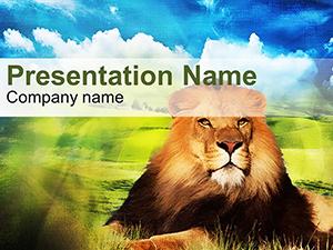 Lion park PowerPoint template