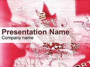 Flag of Canada and the coat PowerPoint templates