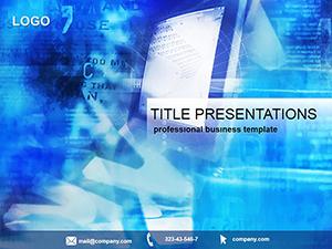 Monitor and networking  PowerPoint Template